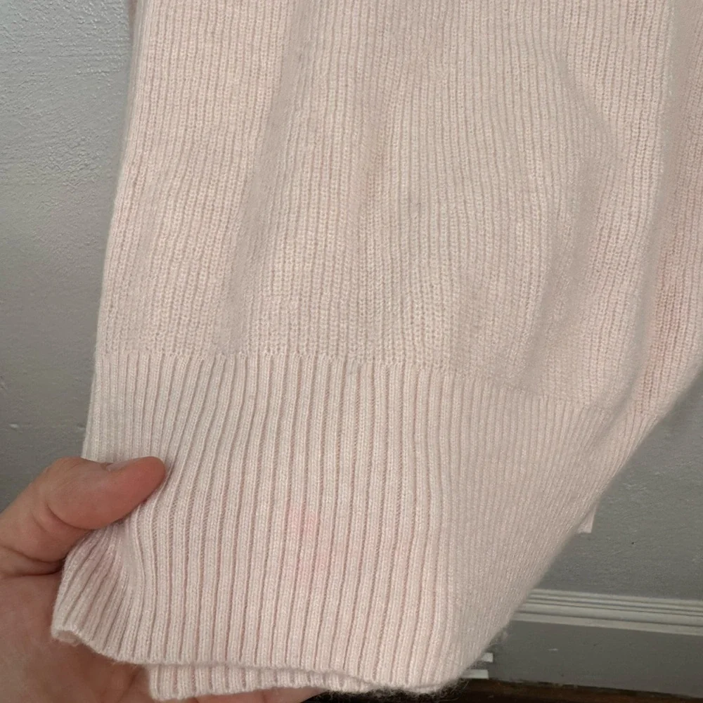 Ted Baker London Sweater Womens Size 0 Pink Ribbed Mock Neck Pullover Knit FLAW